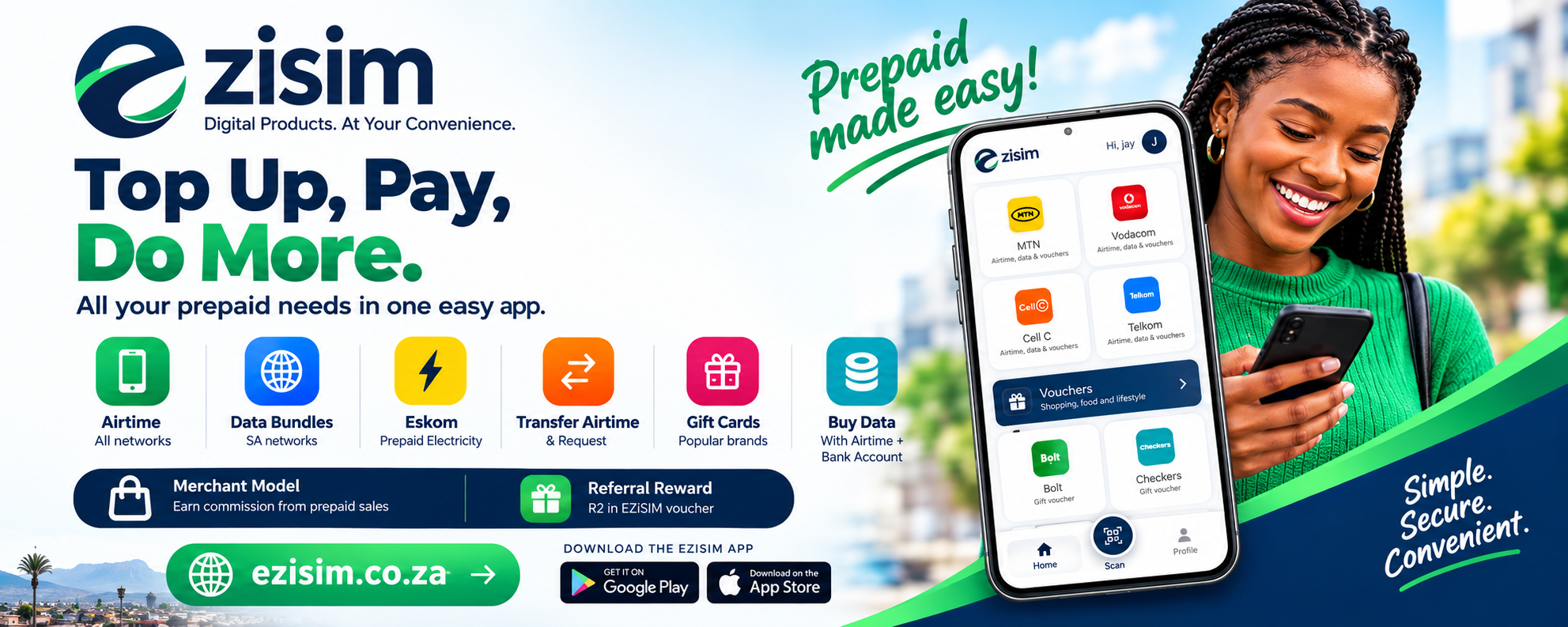 ezisim — Digital Products. At Your Convenience. Top Up, Pay, Do More.